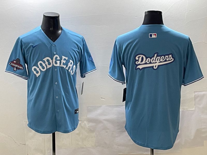 Men Los Angeles Dodgers Blank Light Blue Throwback Game 2025 Nike MLB Jersey style 11->los angeles dodgers->MLB Jersey